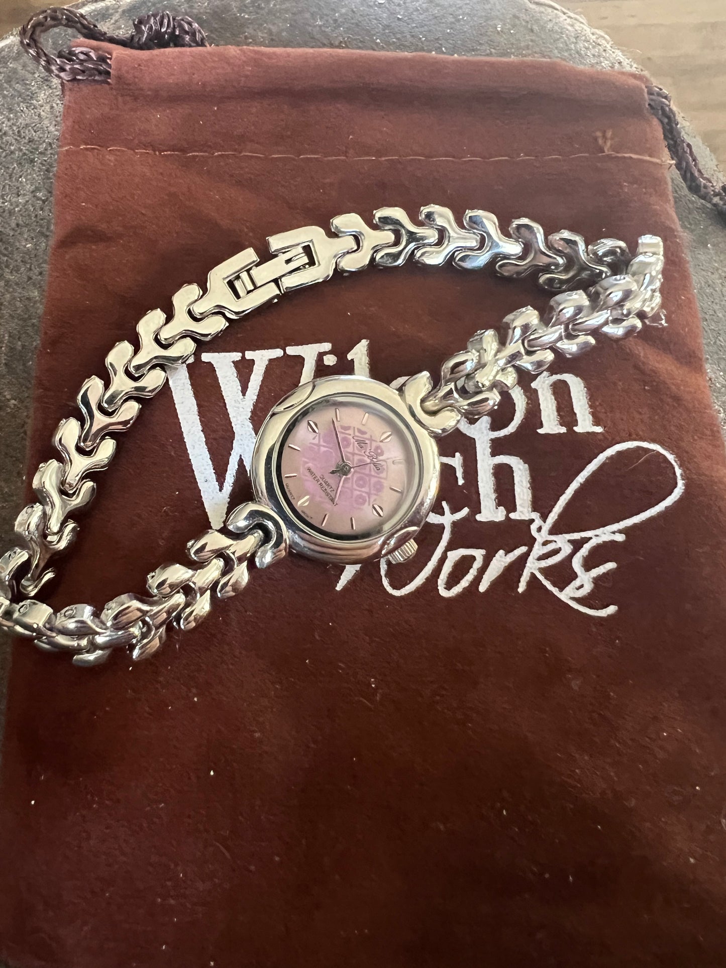 Dainty Ladies Mia Bella pink dial watch