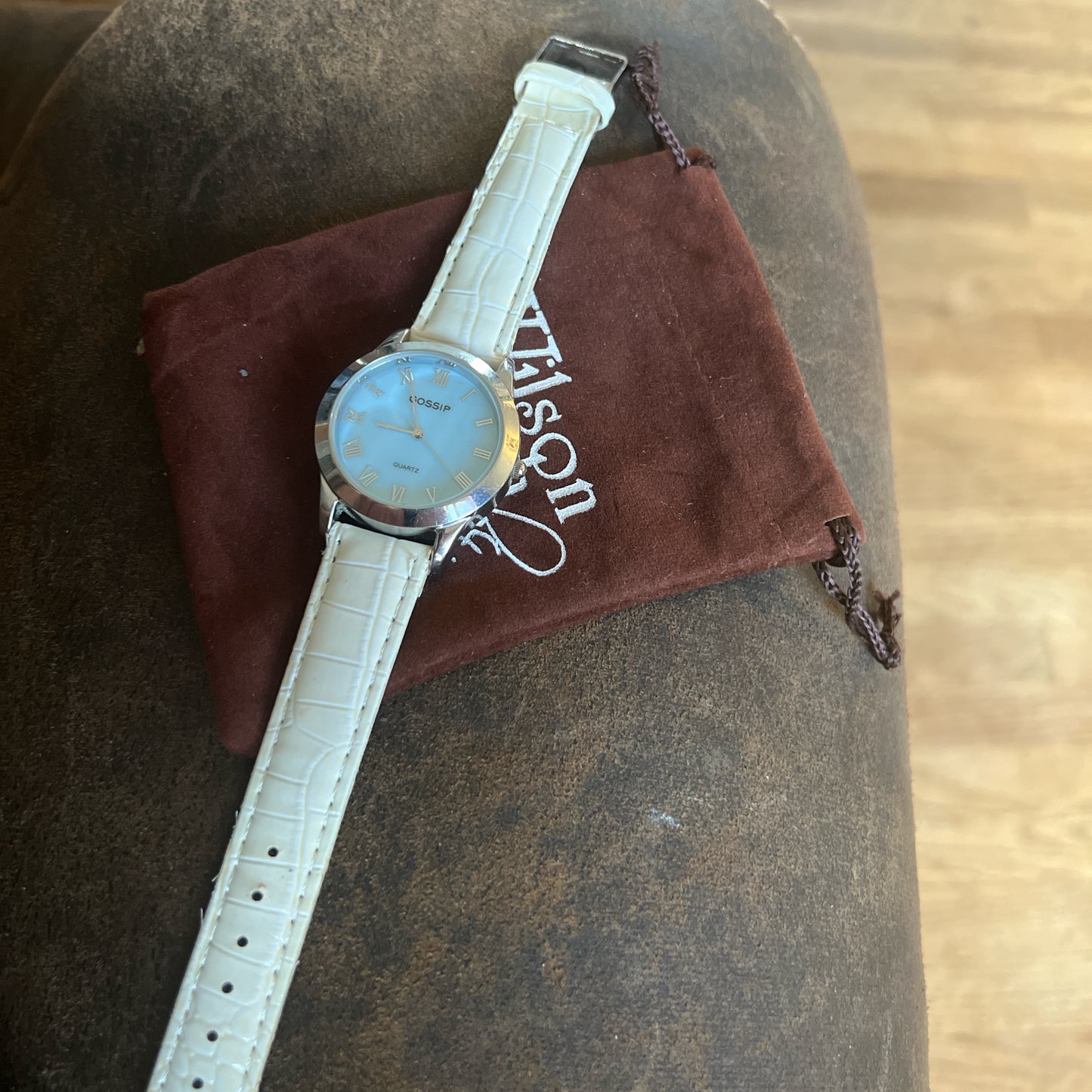 Gossip watch white band blue dial