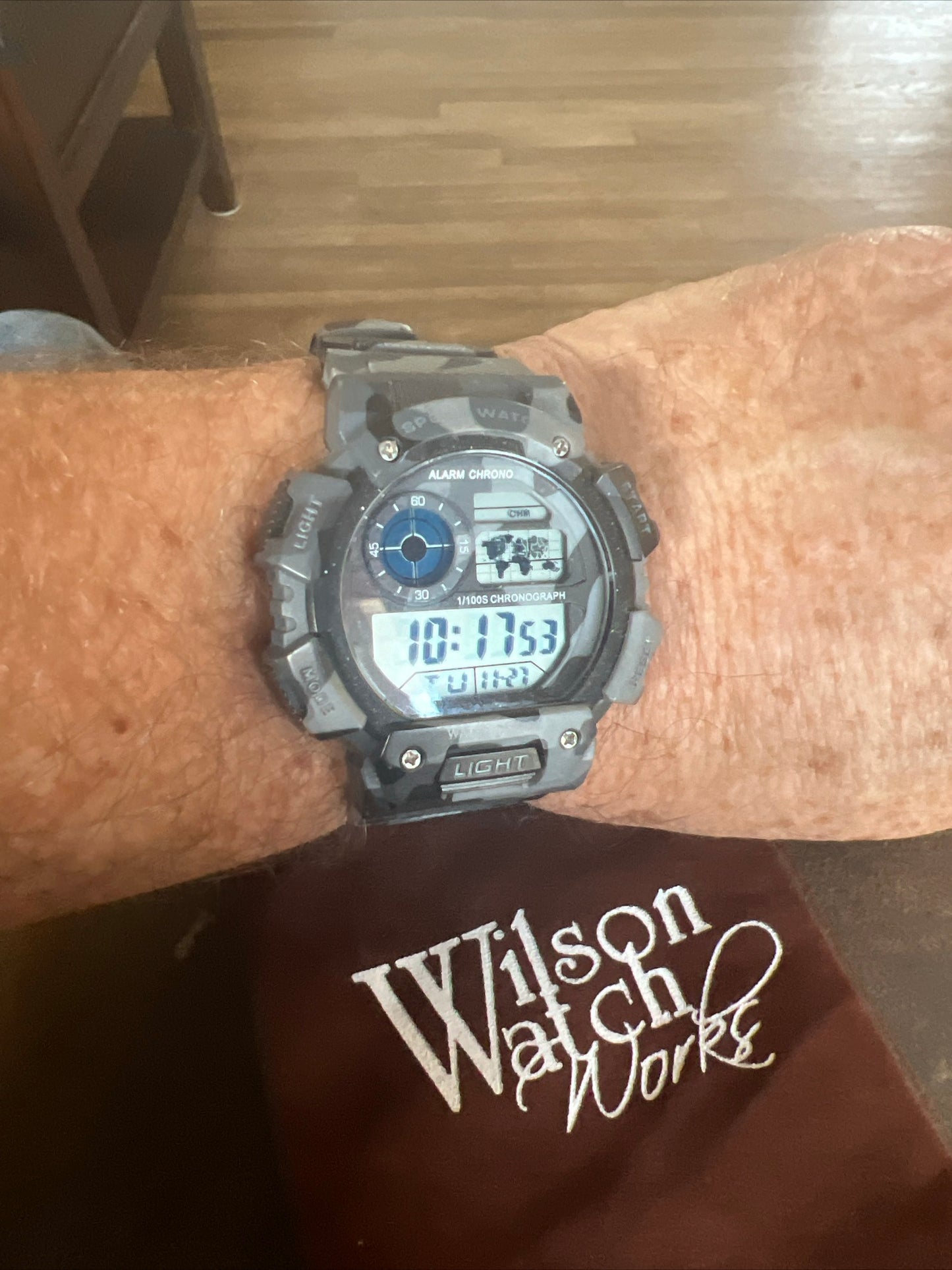 Men's Snow Camouflage Water Resistant 47 mm Digital Resin Watch 82-144