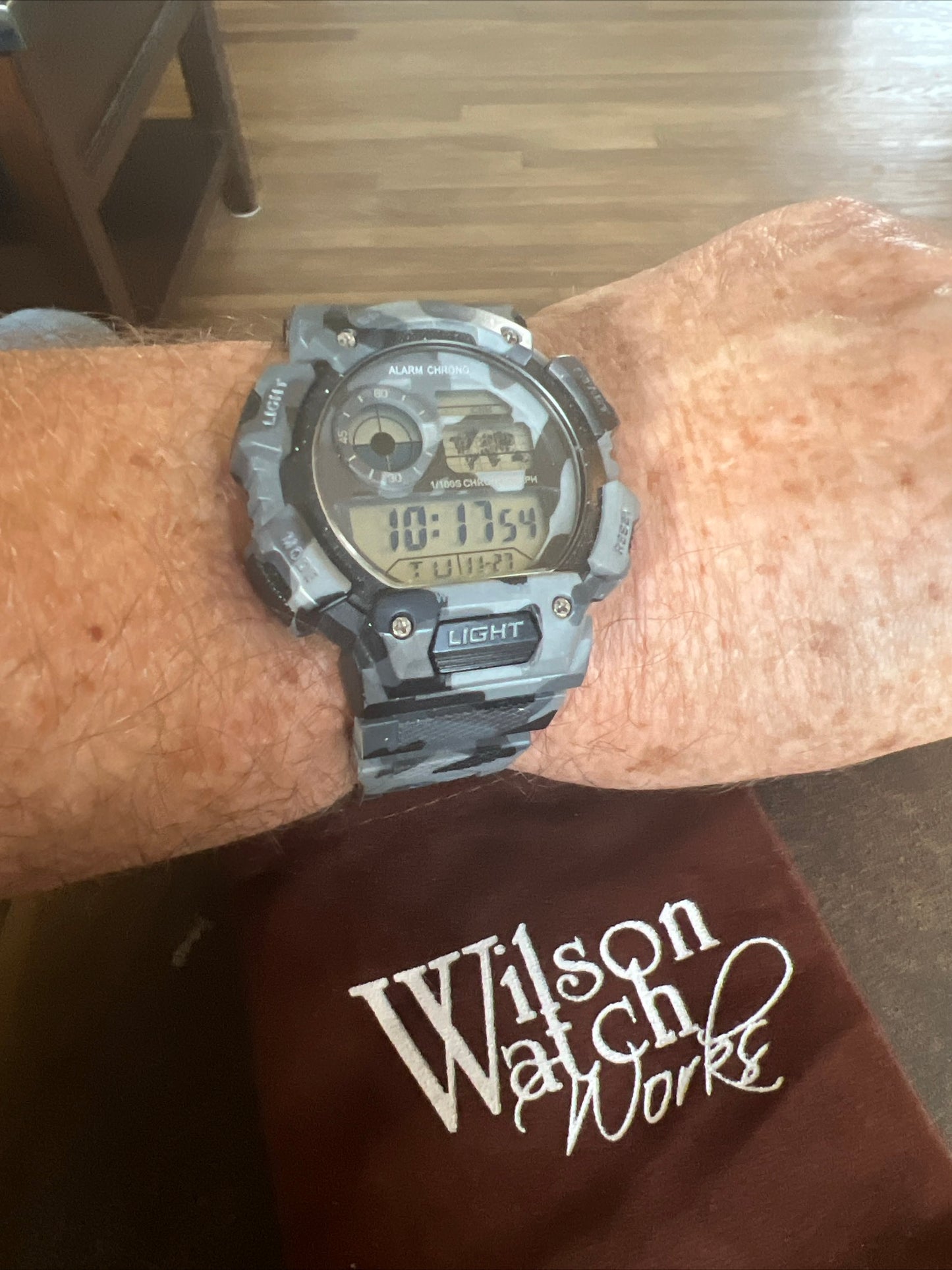 Men's Snow Camouflage Water Resistant 47 mm Digital Resin Watch 82-144