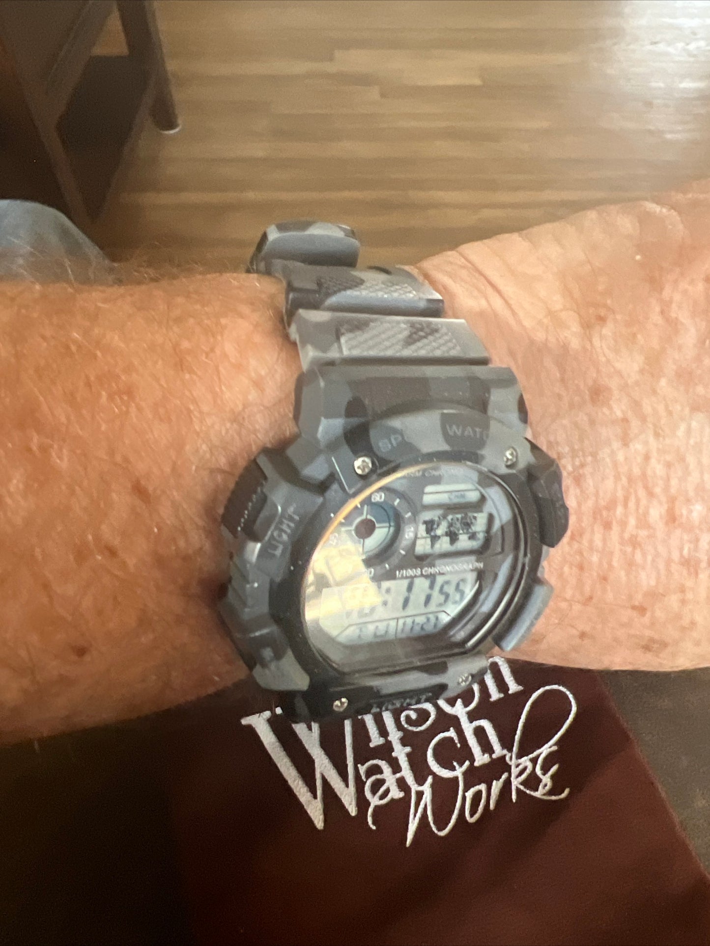 Men's Snow Camouflage Water Resistant 47 mm Digital Resin Watch 82-144