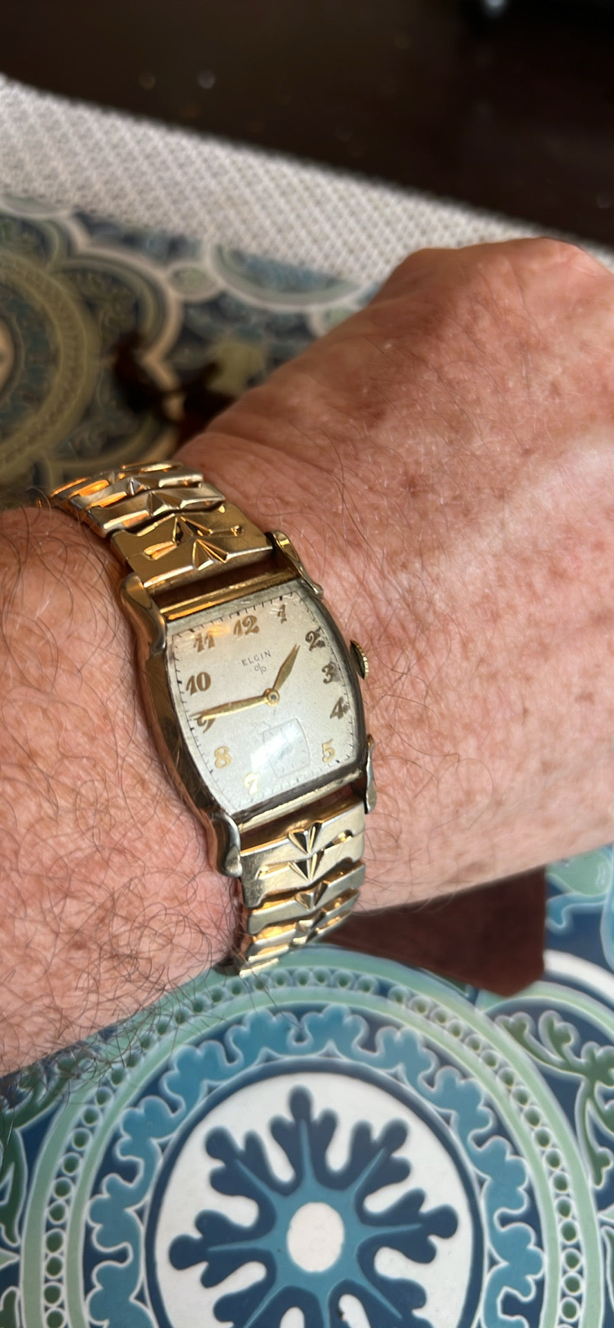 Men’s 1950’s Elgin tank watch 10k rgp.
