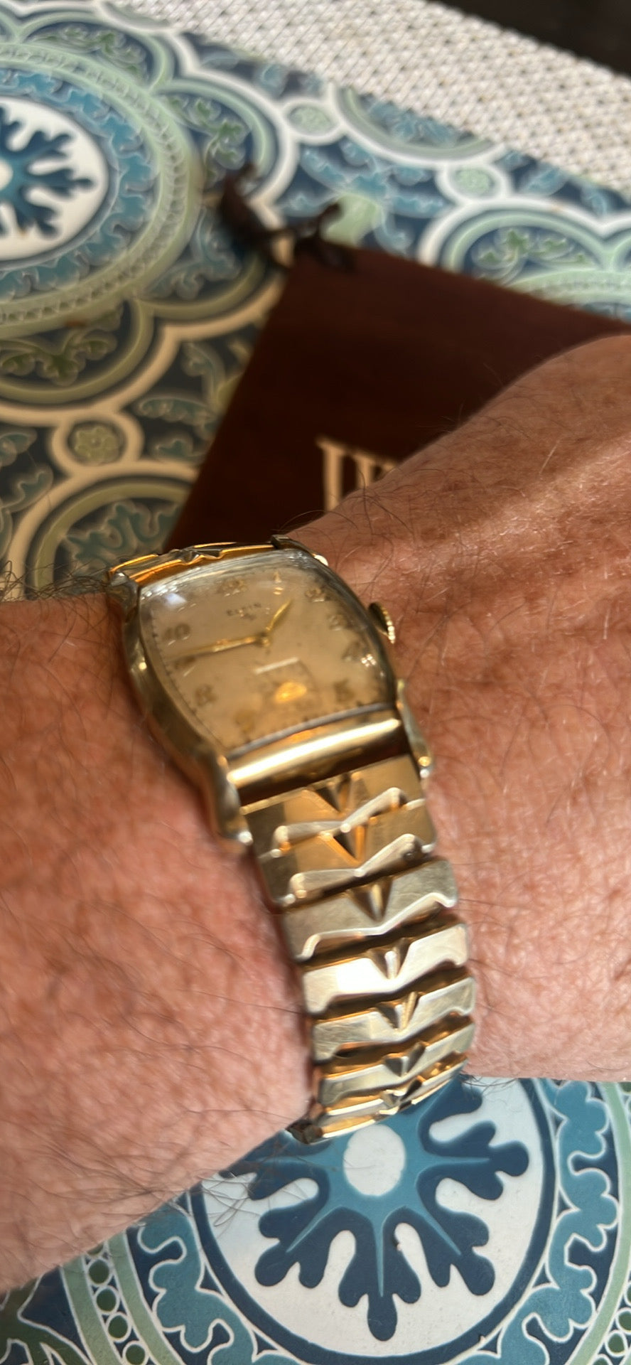 Men’s 1950’s Elgin tank watch 10k rgp.
