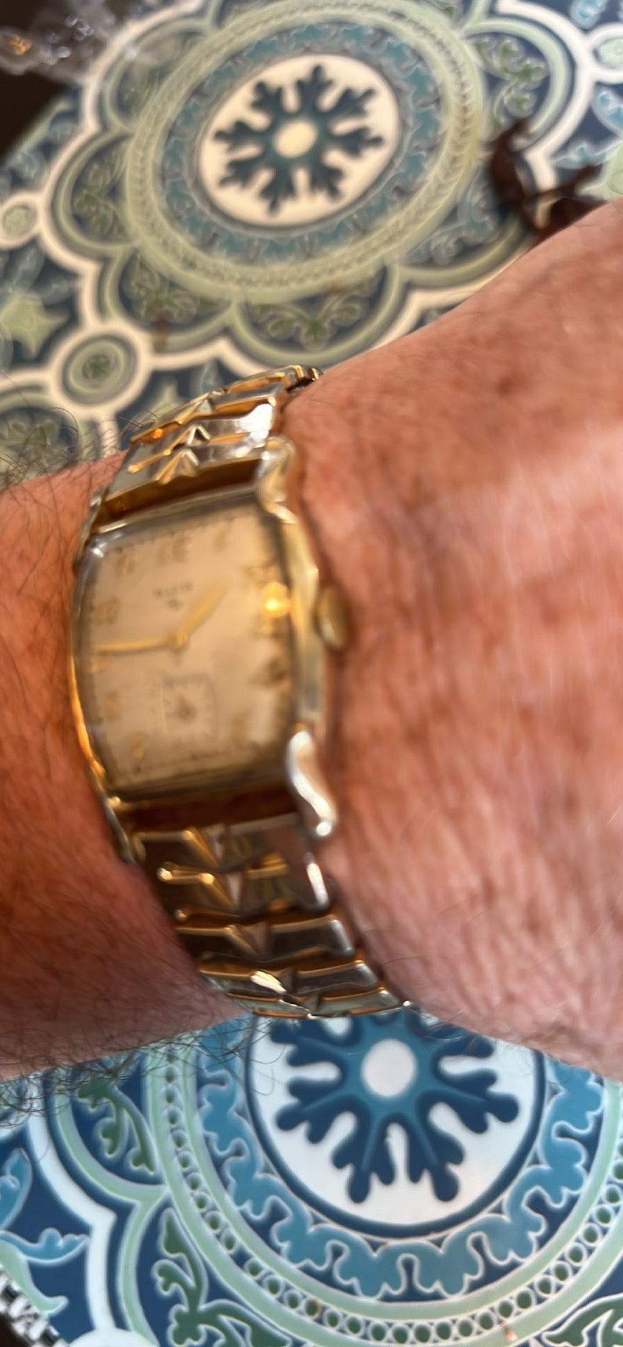 Men’s 1950’s Elgin tank watch 10k rgp.