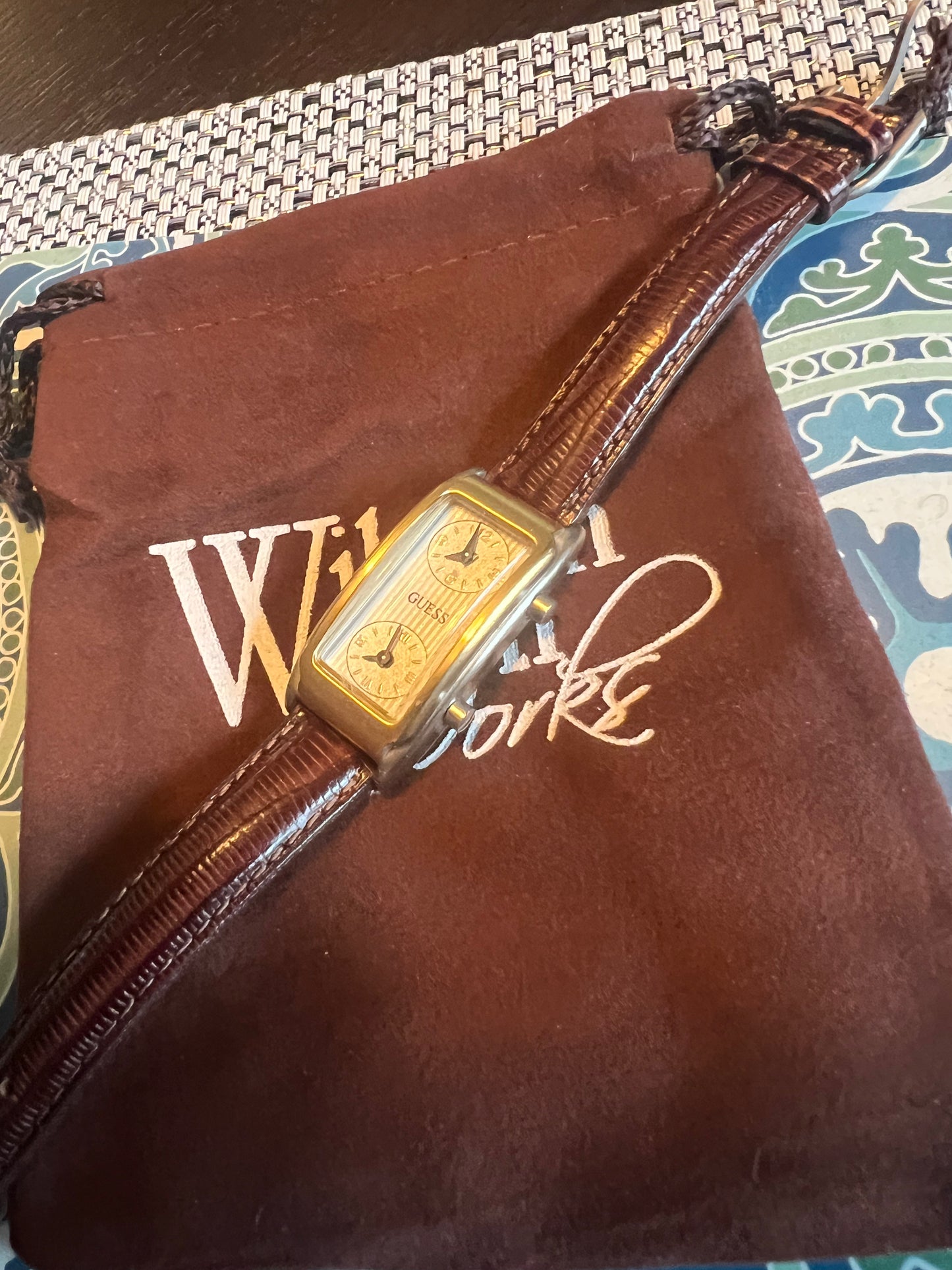 Dainty 90’s Guess two time zone watch