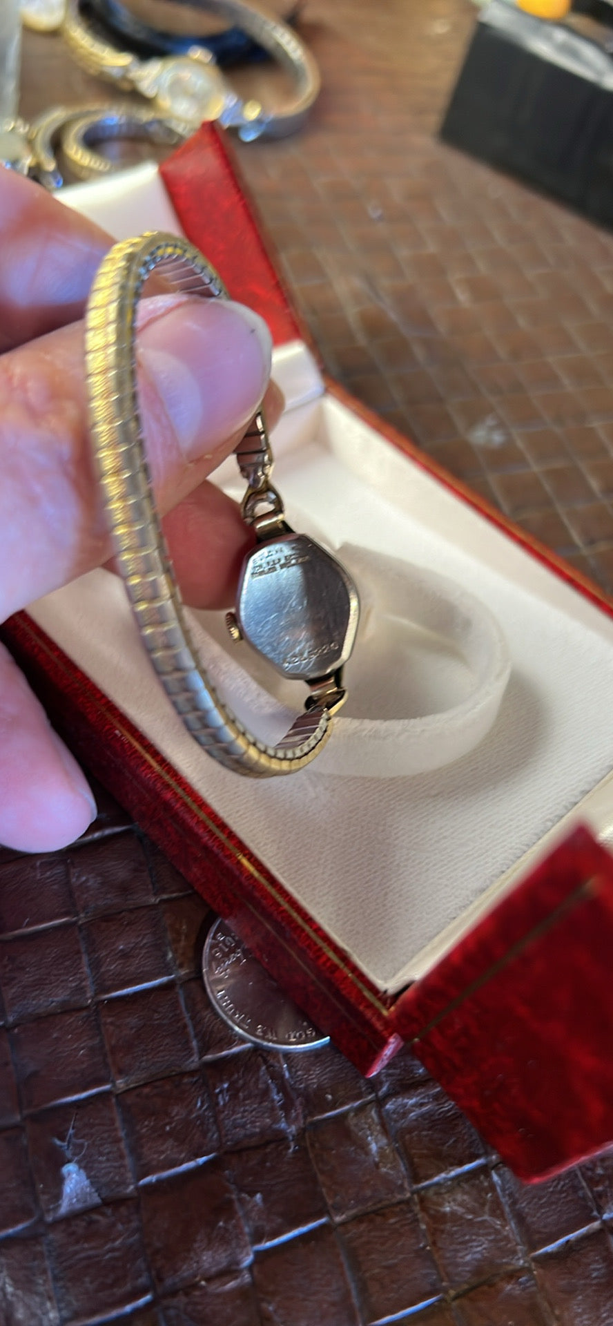 Dainty vintage ladies Bulova winding watch in box runs great