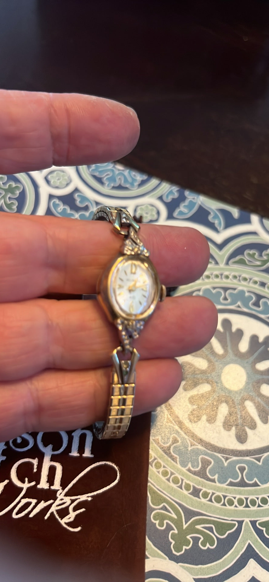 Dainty vintage Helbros diamond accent 10k RGP ladies watch mechanical 1959