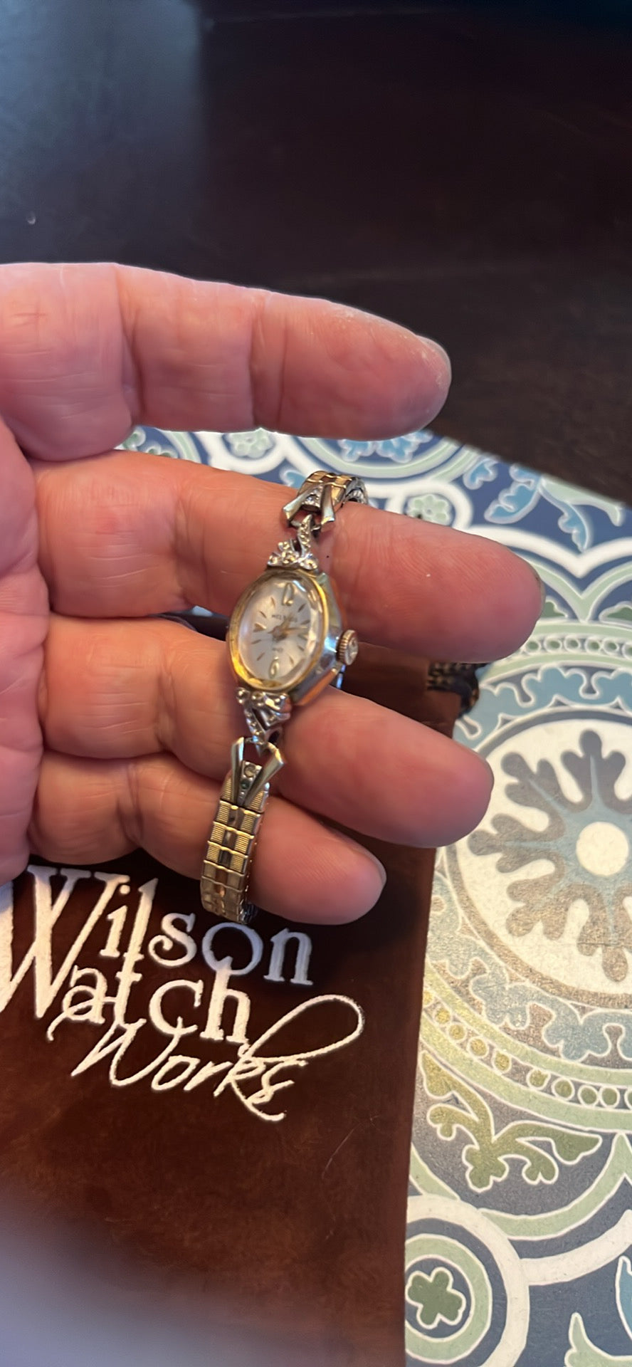 Dainty vintage Helbros diamond accent 10k RGP ladies watch mechanical 1959