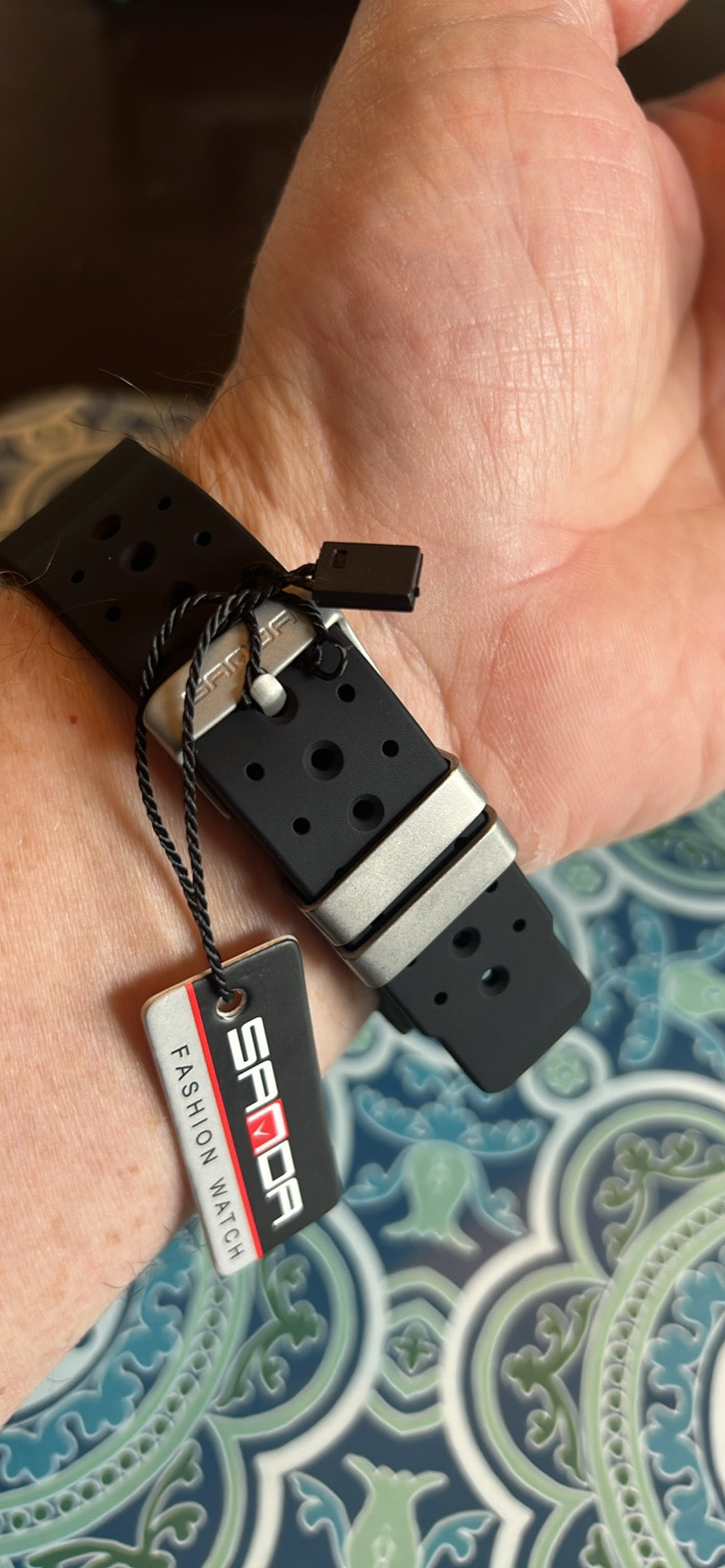 Sanda Men’s digi-analog yellow dial sport watch