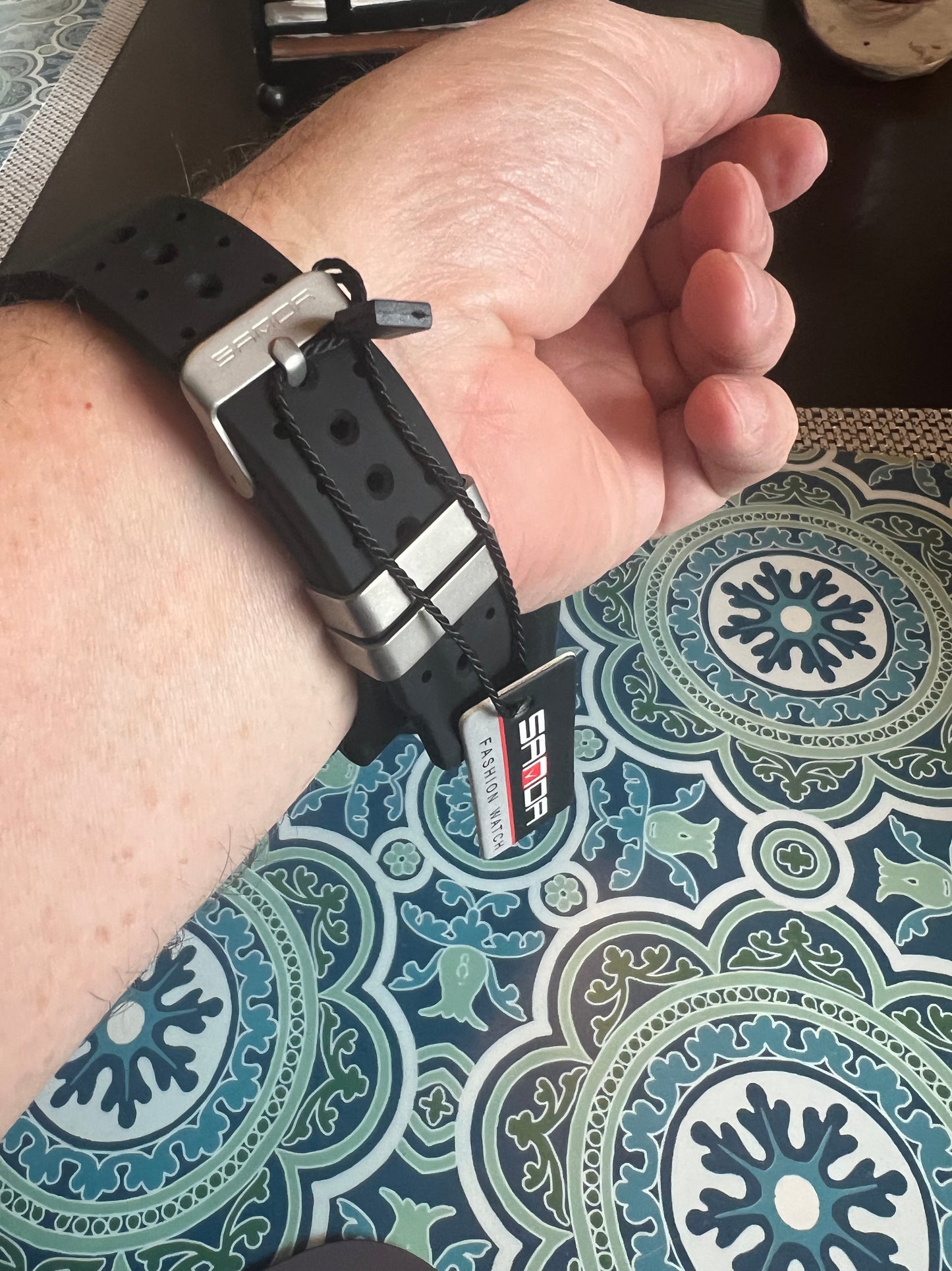 Sanda Men’s digi-analog blue dial sport watch