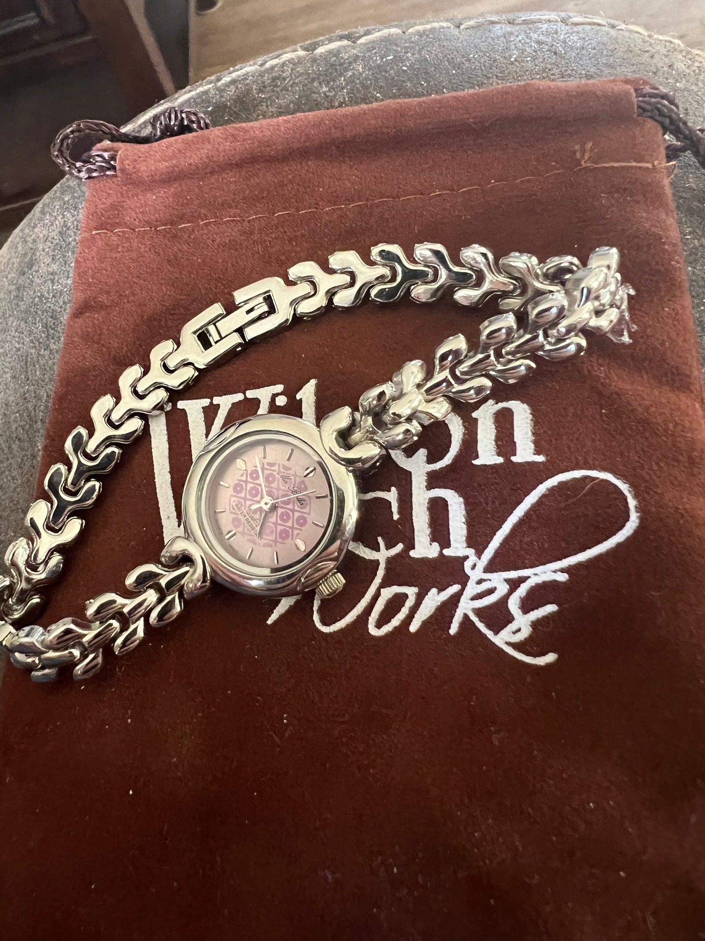 Dainty Ladies Mia Bella pink dial watch
