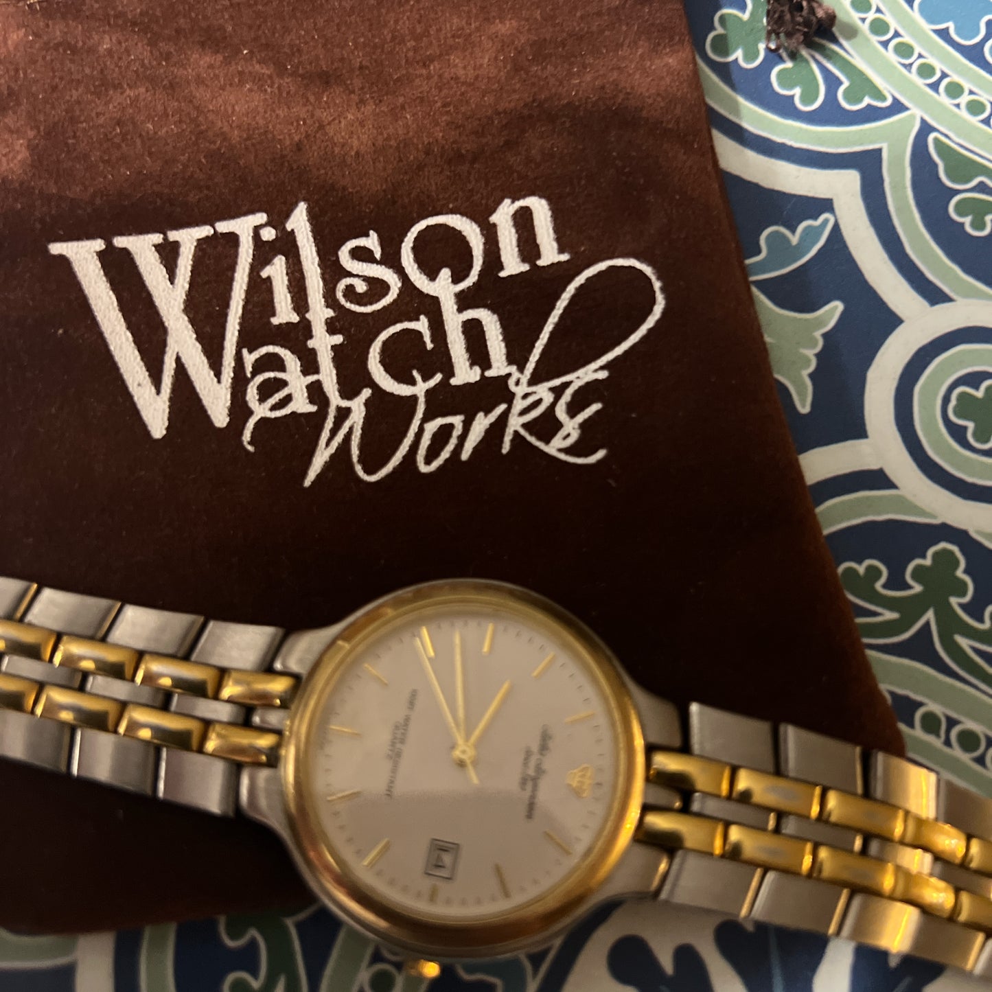 Vintage men’s Jules Jurgenson gold/Silver tone watch 1980’s