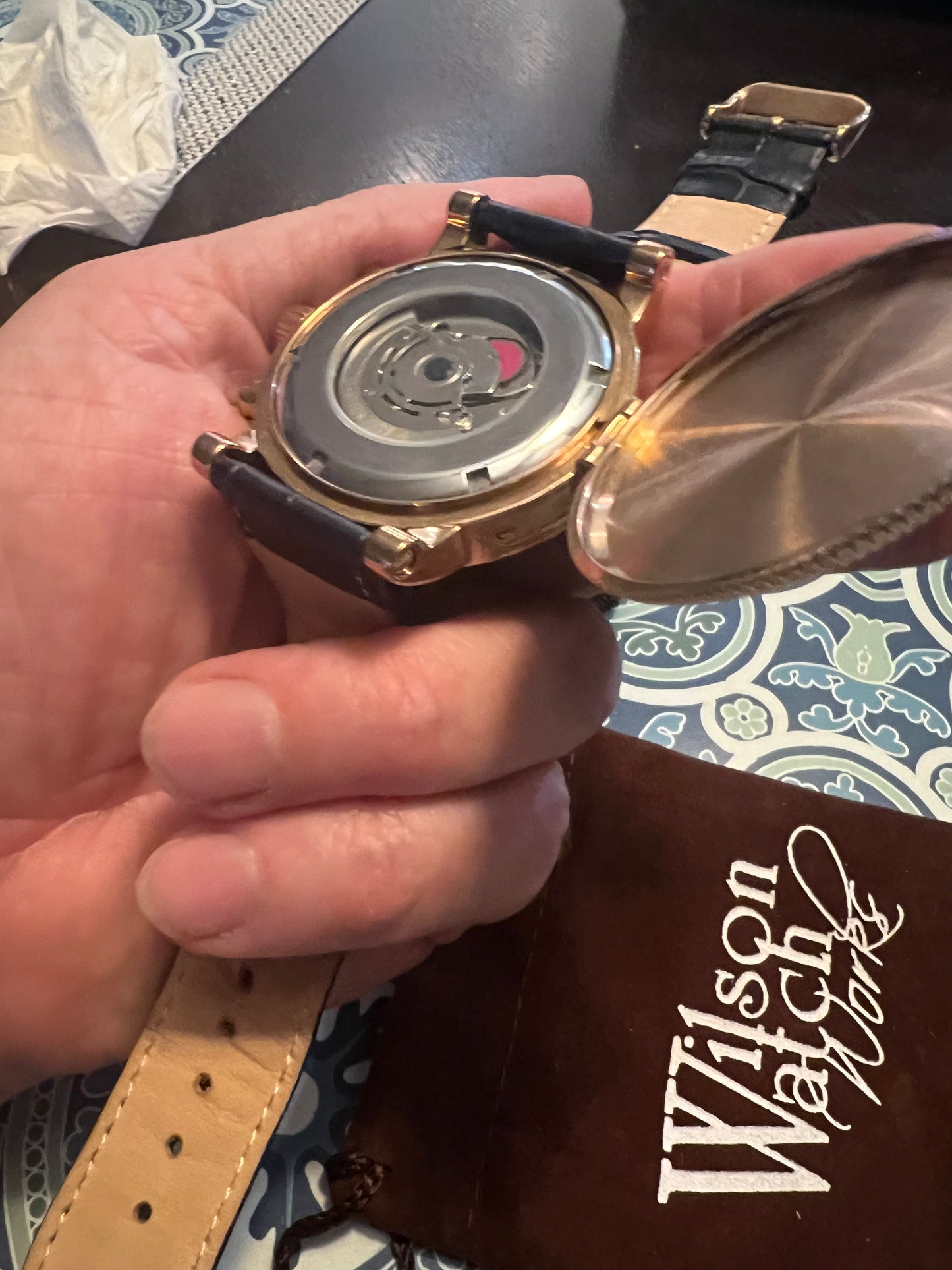 Men’s Heritor Aura automatic watch hidden display back