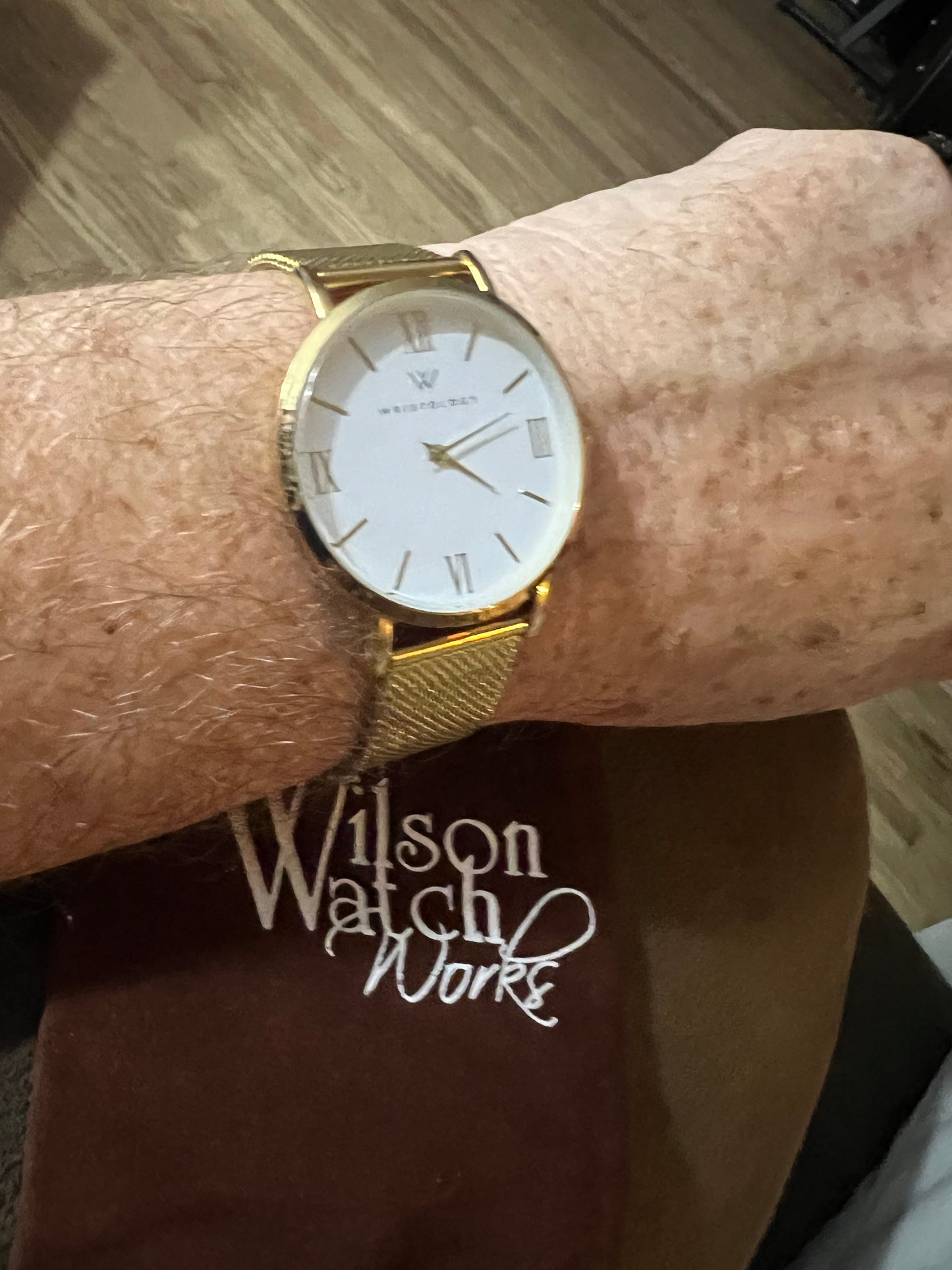 Men’s Wristology Stella gold tone watch. NWOT. Comes with gift bag.