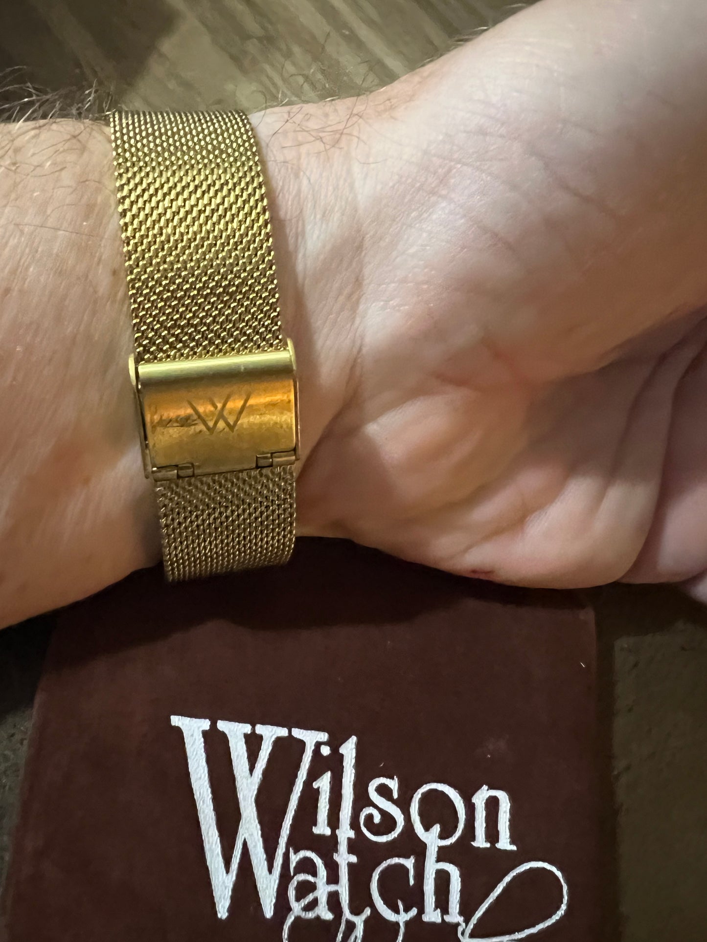 Men’s Wristology Stella gold tone watch. NWOT. Comes with gift bag.