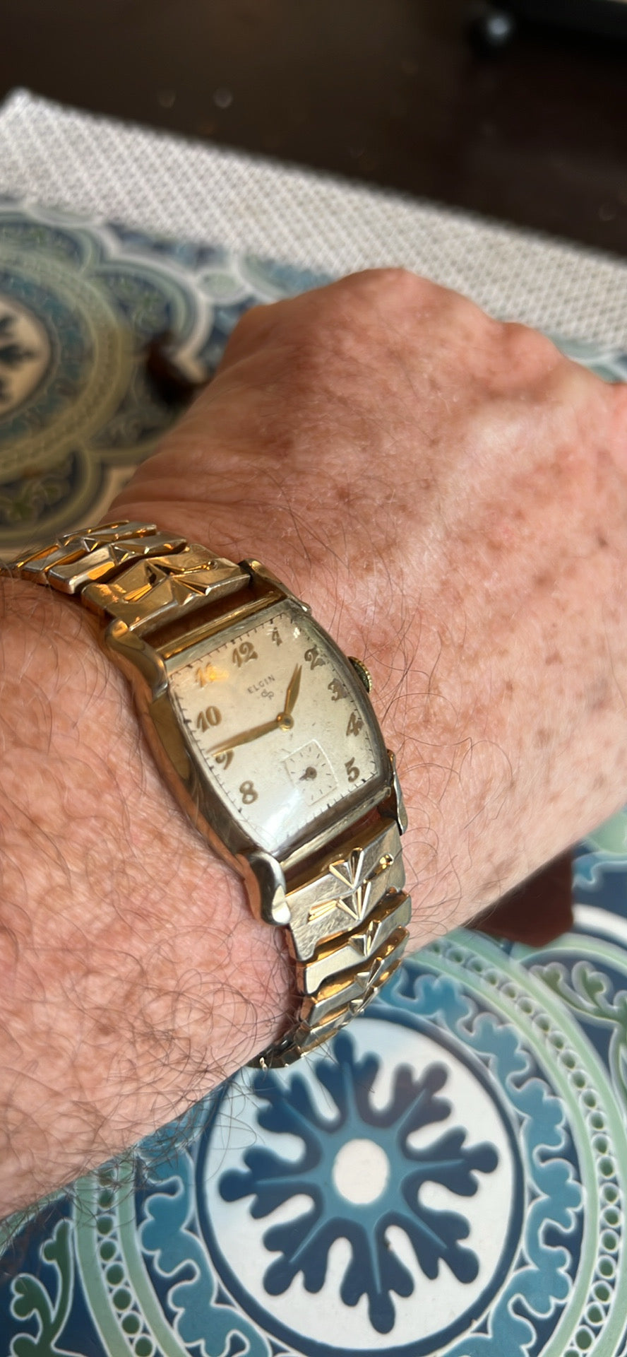 Men’s 1950’s Elgin tank watch 10k rgp.
