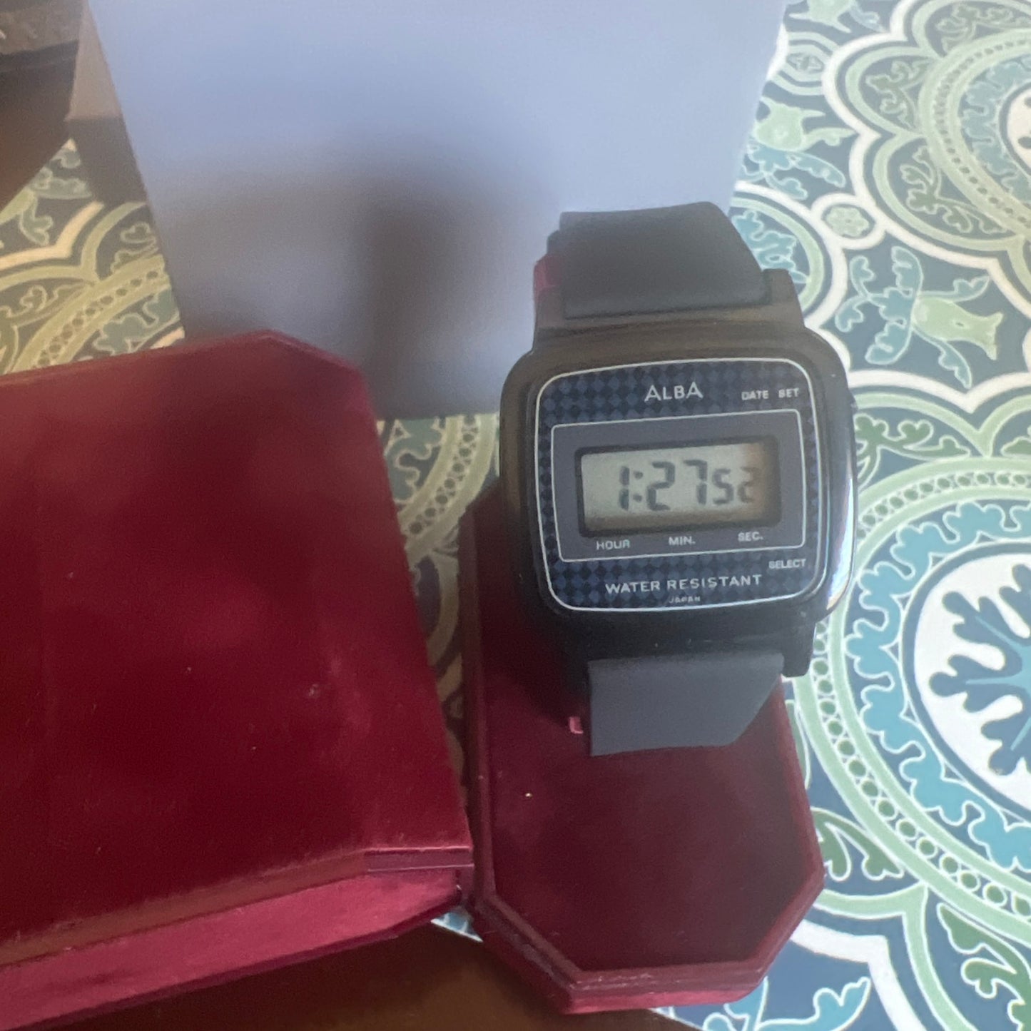 Men’s vintage Seiko Alba digital watch blue accent NOS