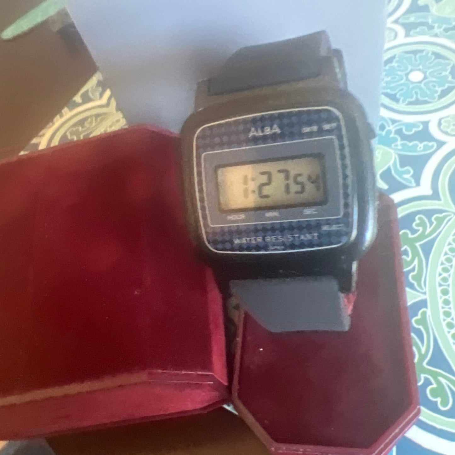 Men’s vintage Seiko Alba digital watch blue accent NOS