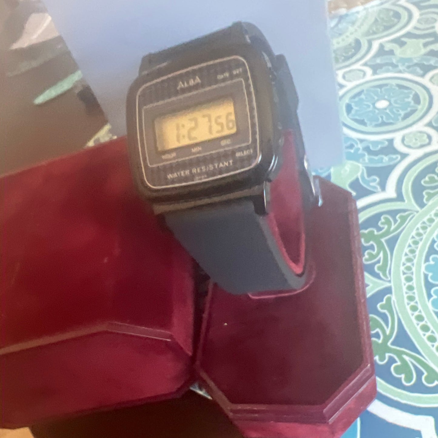 Men’s vintage Seiko Alba digital watch blue accent NOS