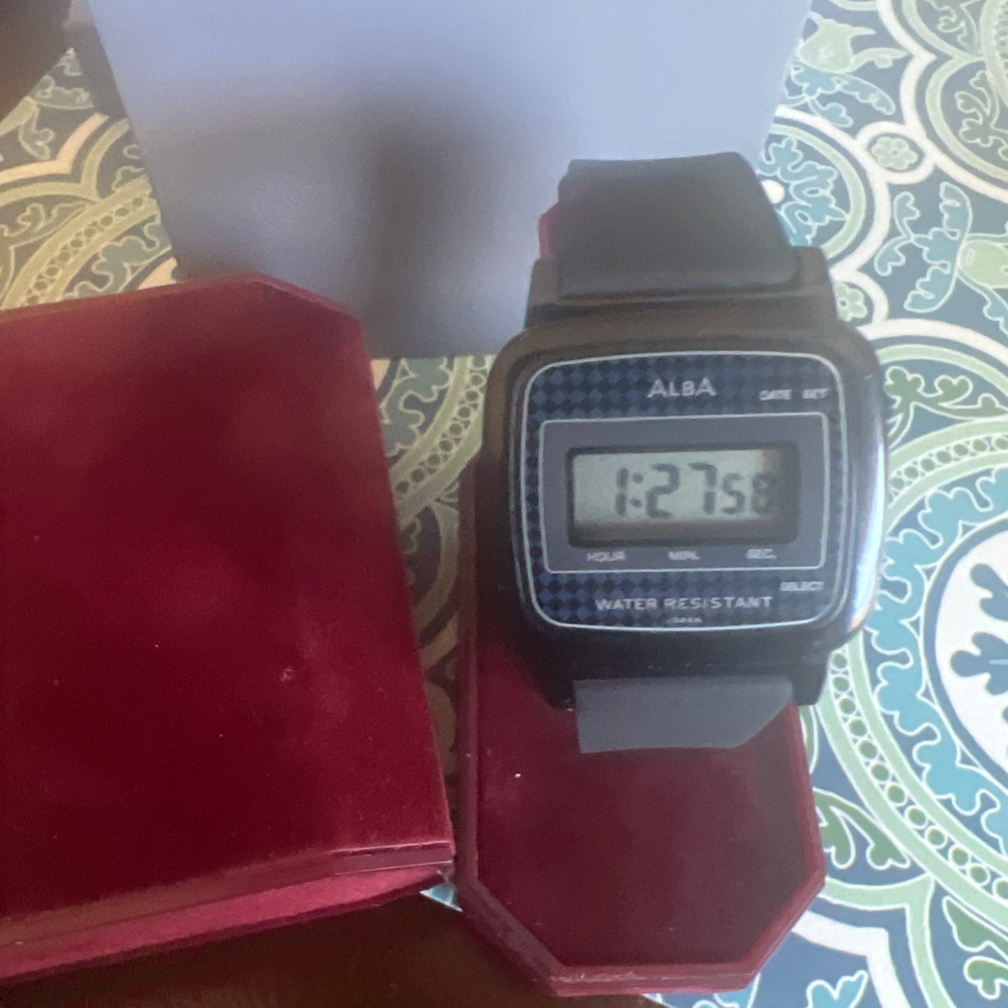 Men’s vintage Seiko Alba digital watch blue accent NOS