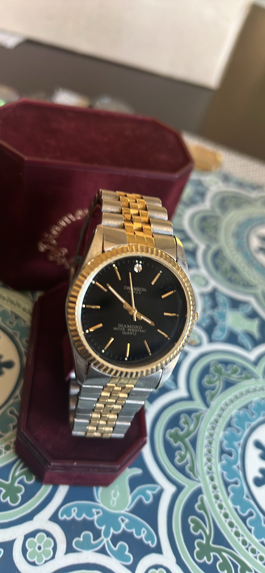 Men’s vintage Swanson Diamond 2 tone watch
