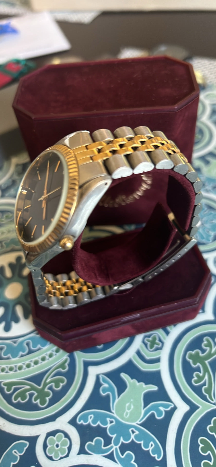 Men’s vintage Swanson Diamond 2 tone watch