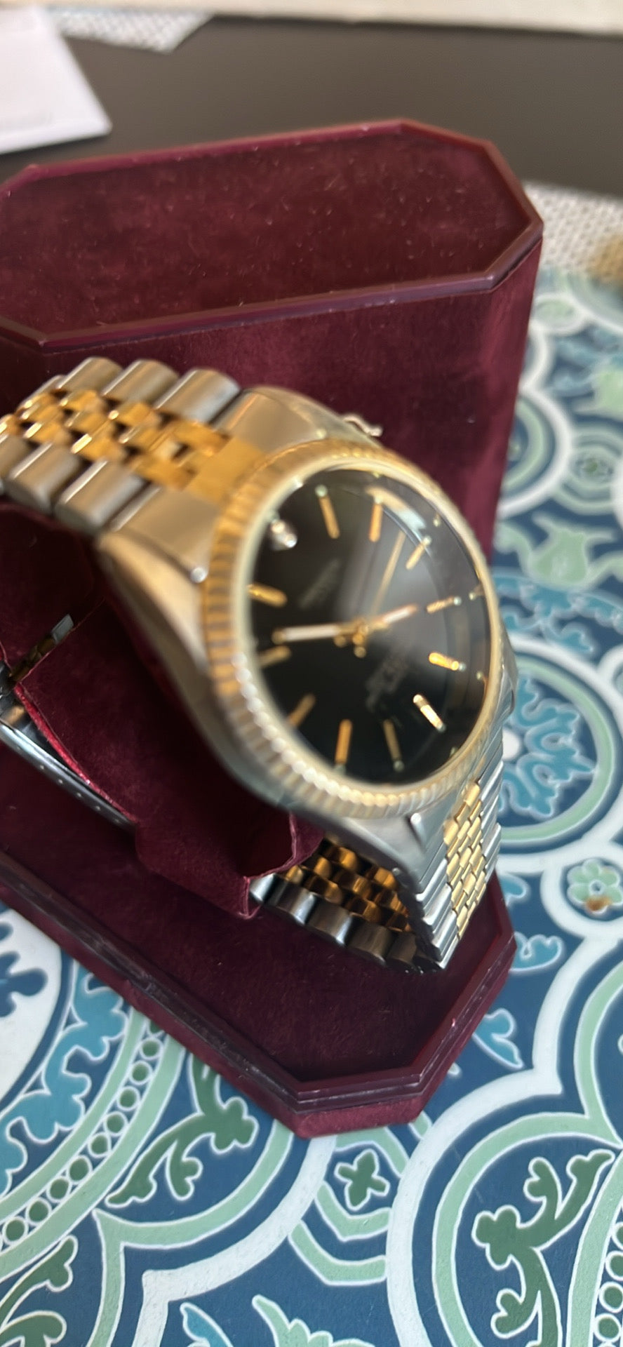 Men’s vintage Swanson Diamond 2 tone watch