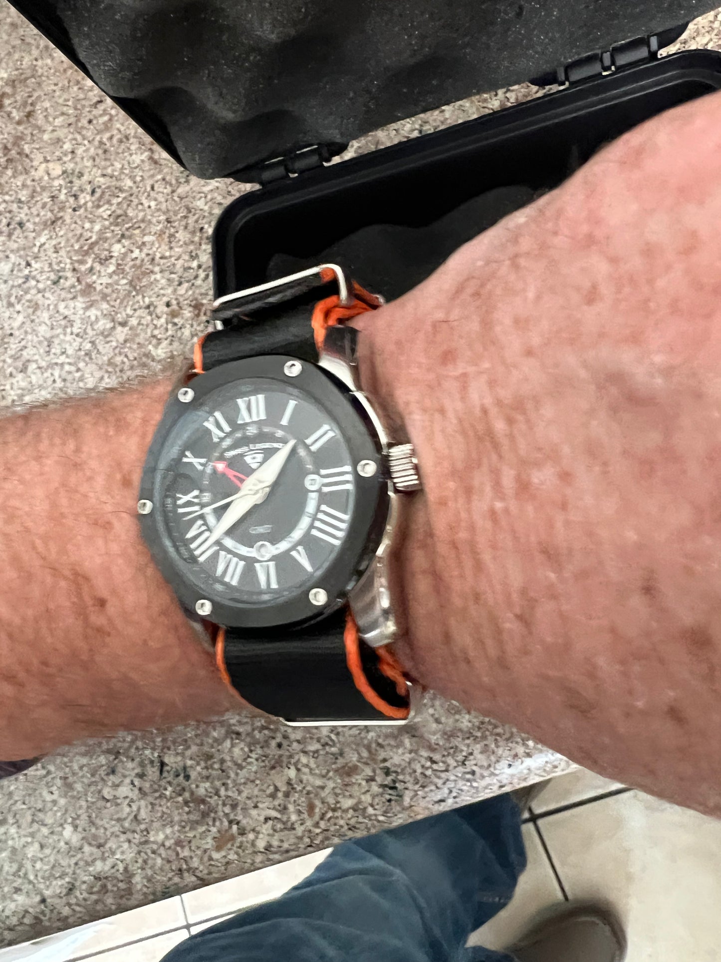 Men’s Swiss Legend Traveller GMT watch large dial. Swiss made