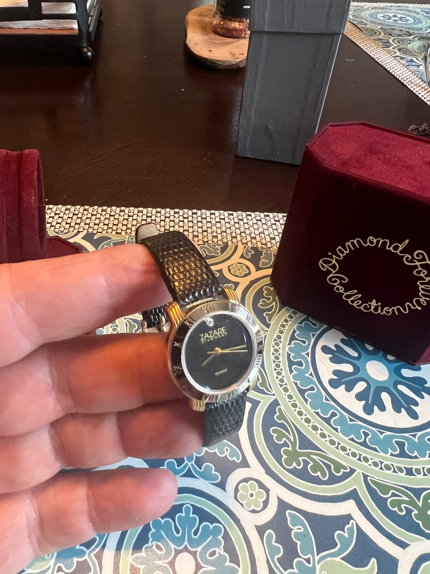 Ladies vintage Zarzare diamond accent watch