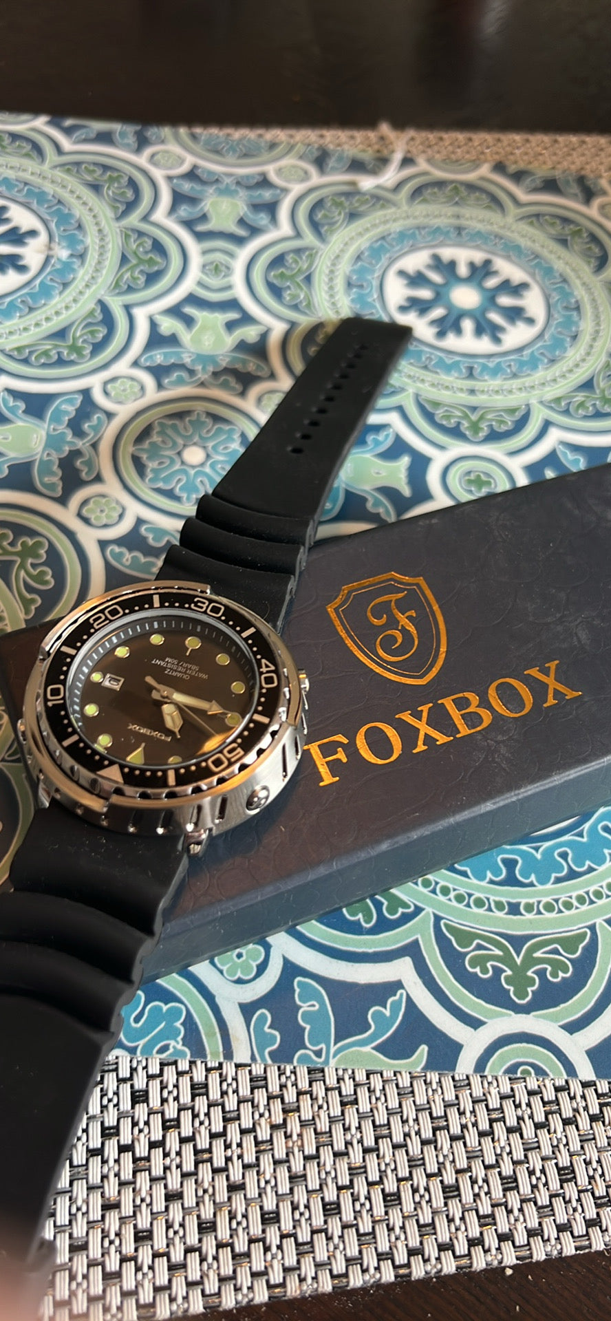 Men’s Foxbox 1853 black dial diver sport watch B7