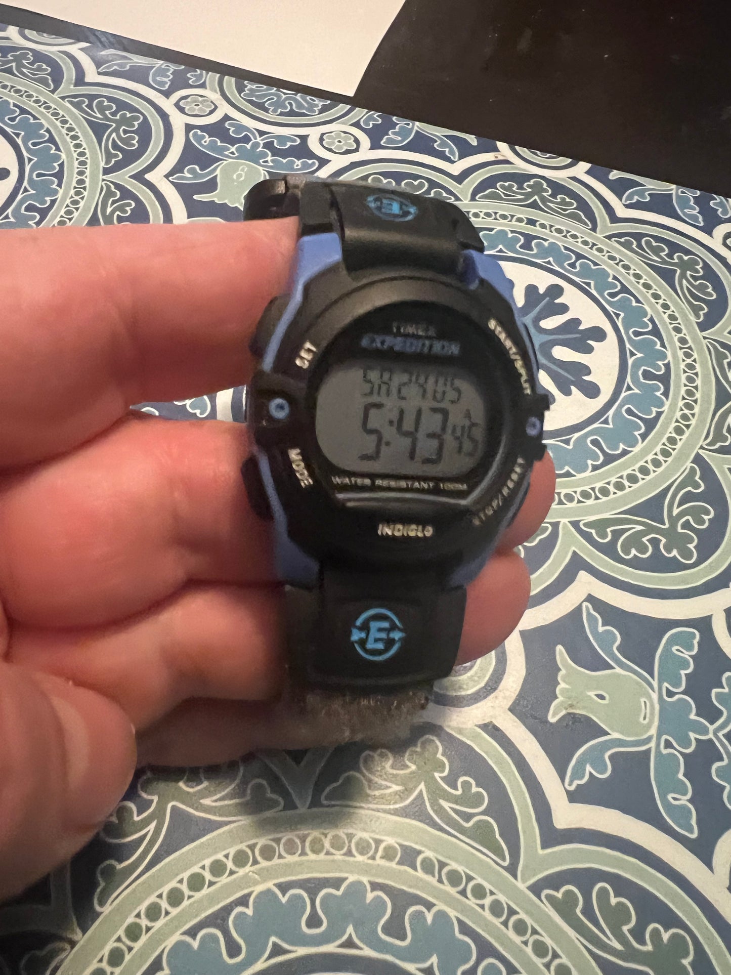 Timex Expedition Watch Vintage 90’s 34mm Blue Gray Nylon Mint. B6