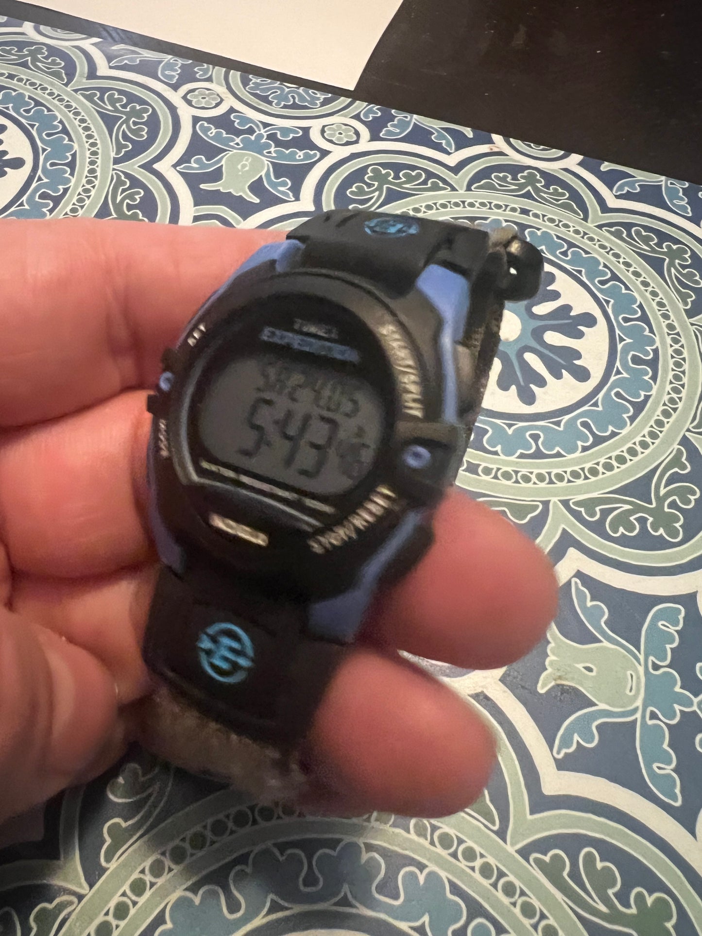 Timex Expedition Watch Vintage 90’s 34mm Blue Gray Nylon Mint. B6