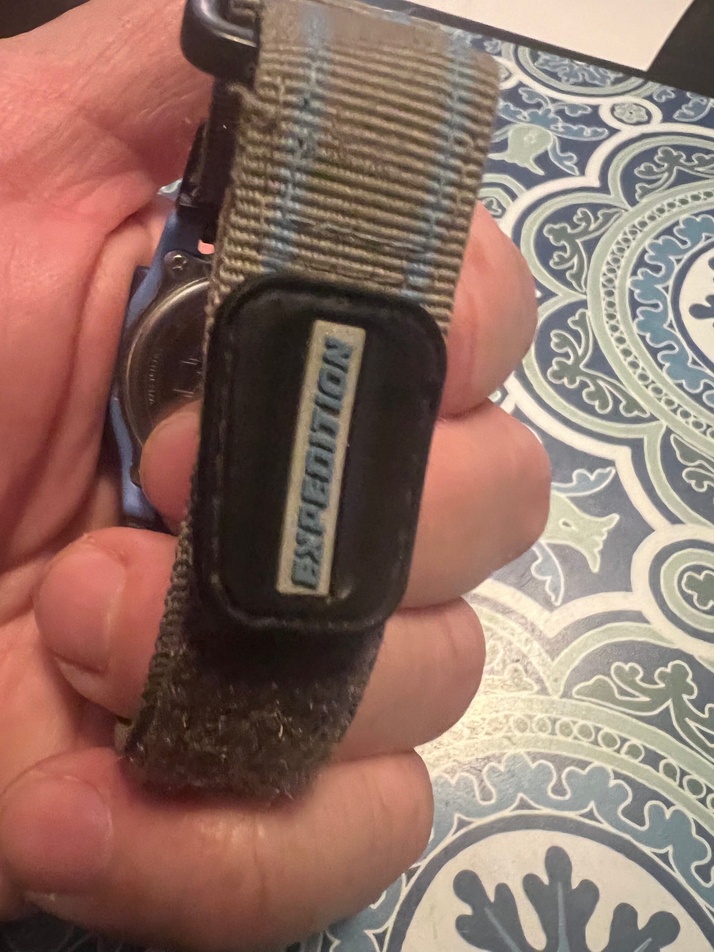 Timex Expedition Watch Vintage 90’s 34mm Blue Gray Nylon Mint. B6