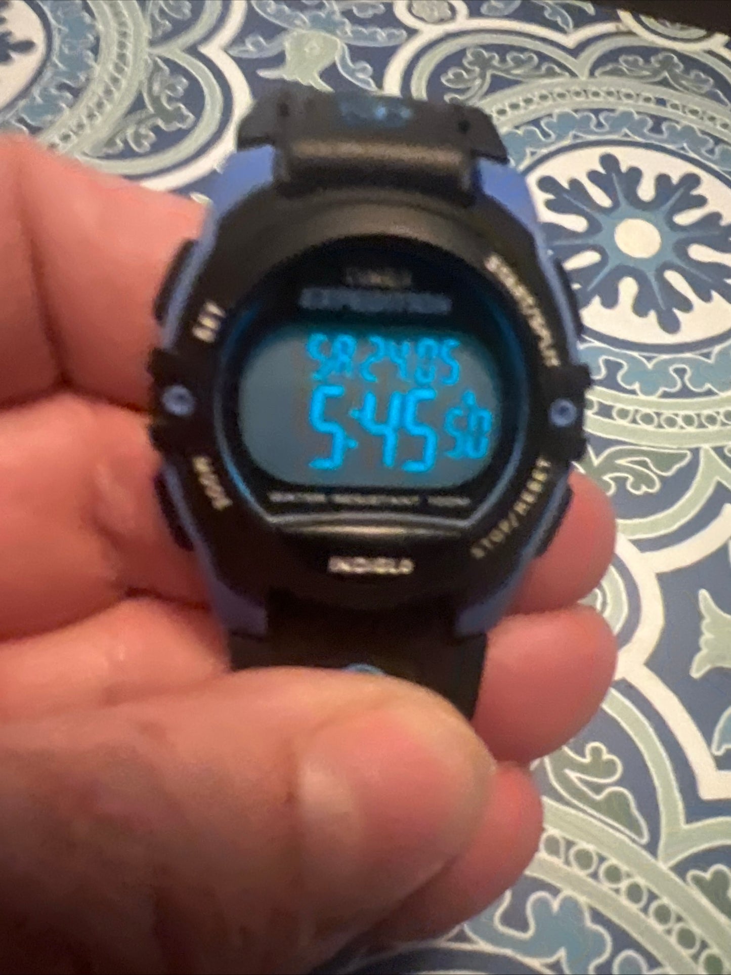 Timex Expedition Watch Vintage 90’s 34mm Blue Gray Nylon Mint. B6