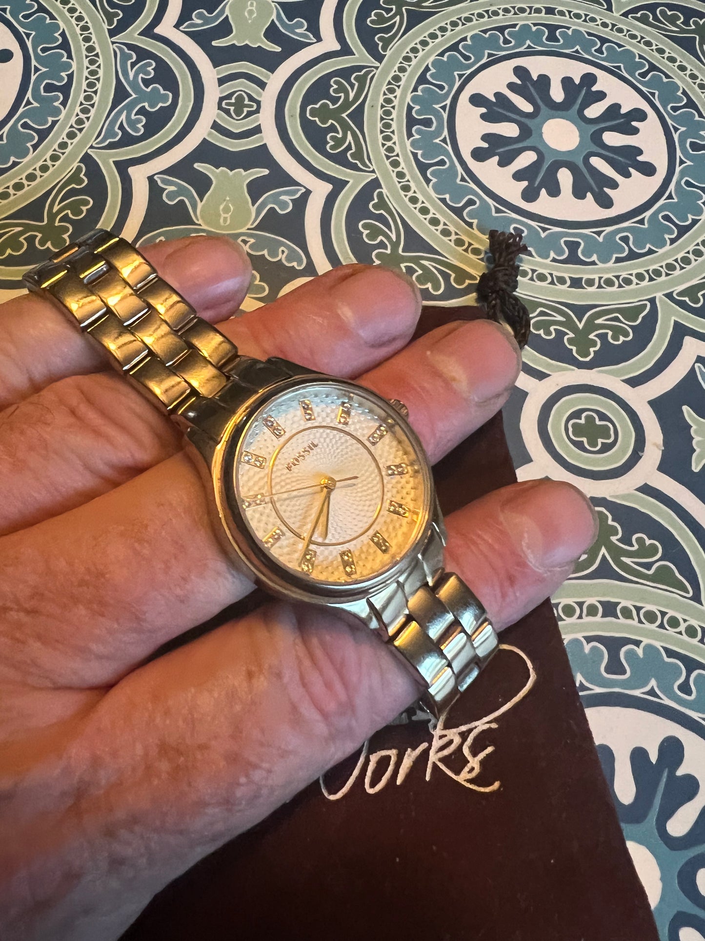 Gold Tone Fossil BQ1571 Water Resistant 5 ATM S/s Quartz Women's Watch b6