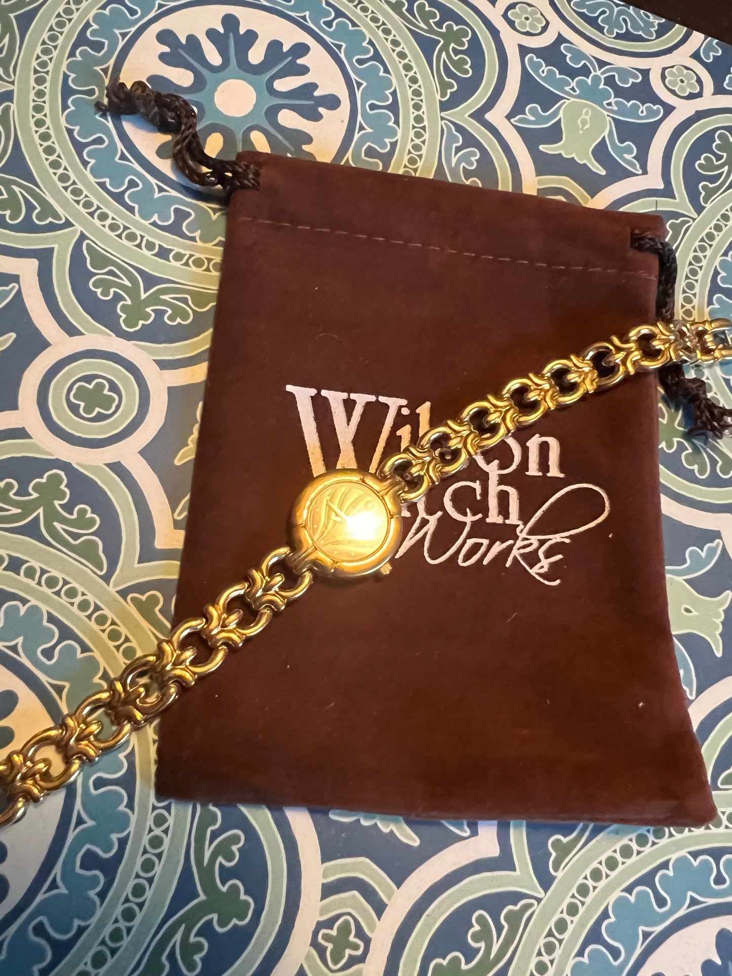 Ladies vintage Bulova gold tone diamond accent dainty watch b6