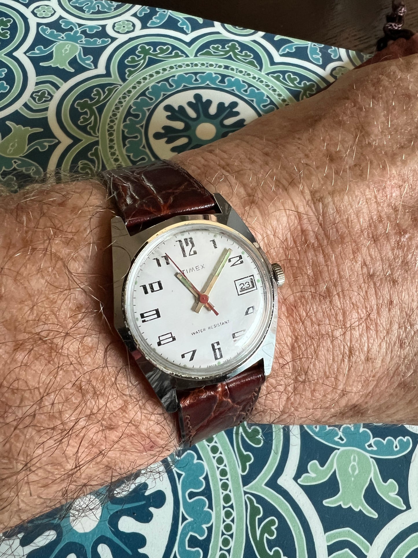 Men’s 31mm vintage mechanical trench watch. Serviced runs perfectly b6