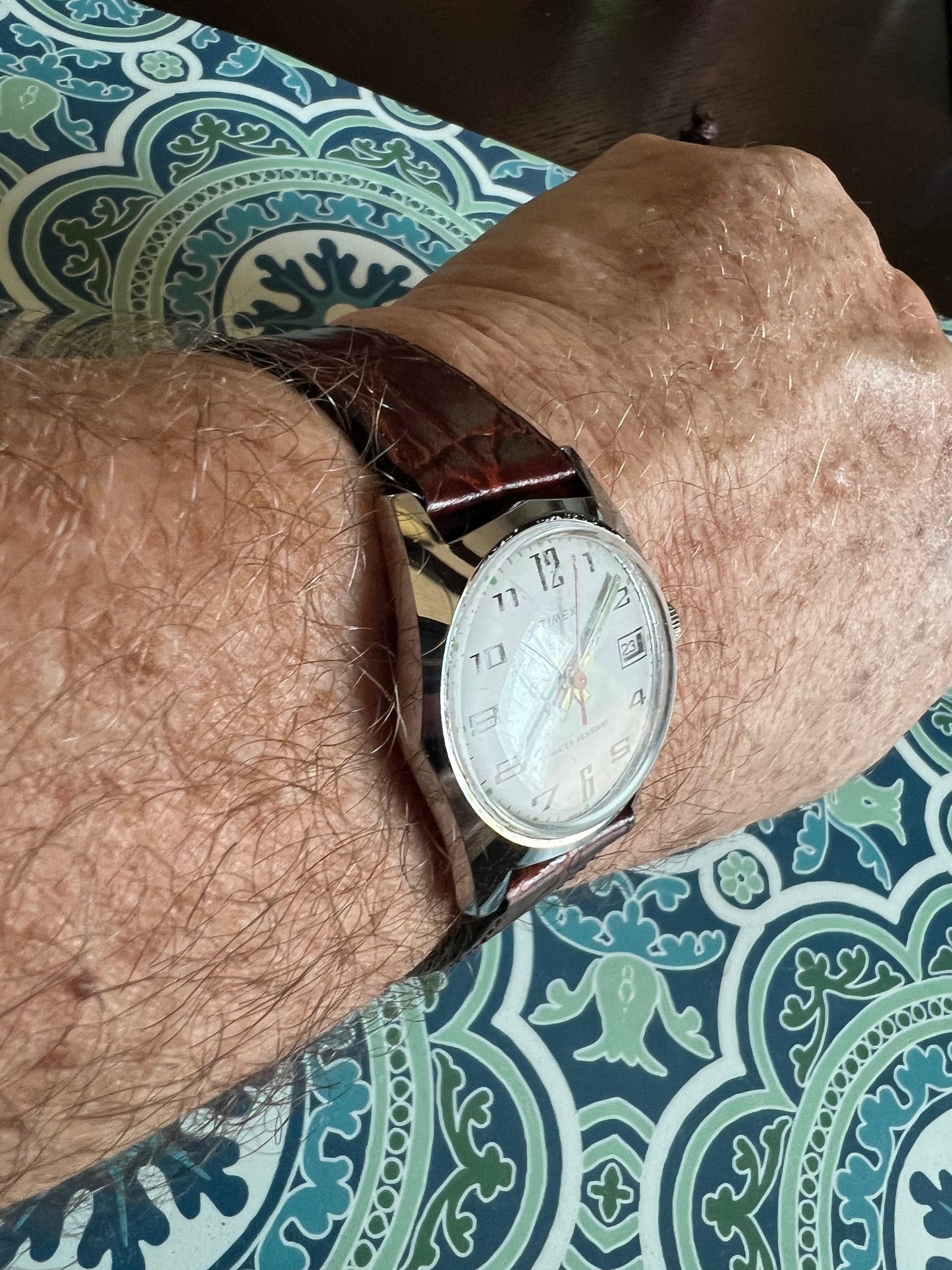 Men’s 31mm vintage mechanical trench watch. Serviced runs perfectly b6