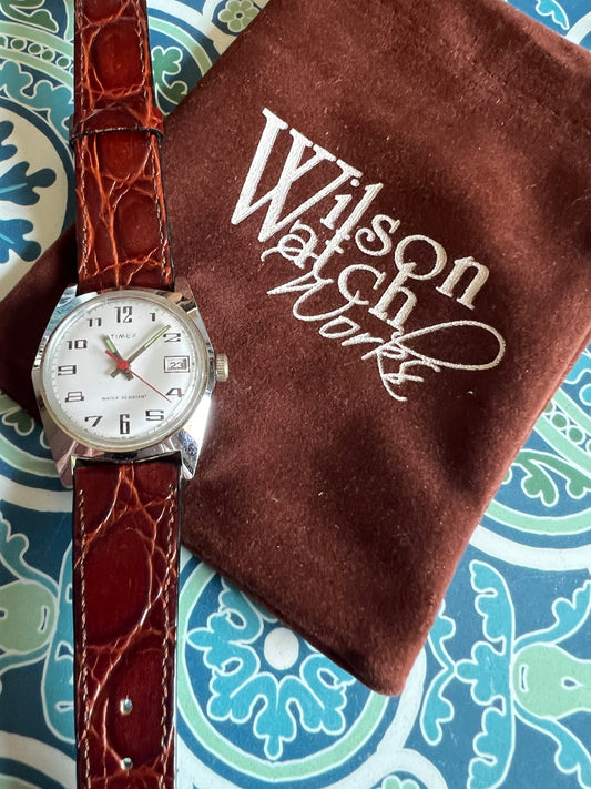 Men’s 31mm vintage mechanical trench watch. Serviced runs perfectly b6
