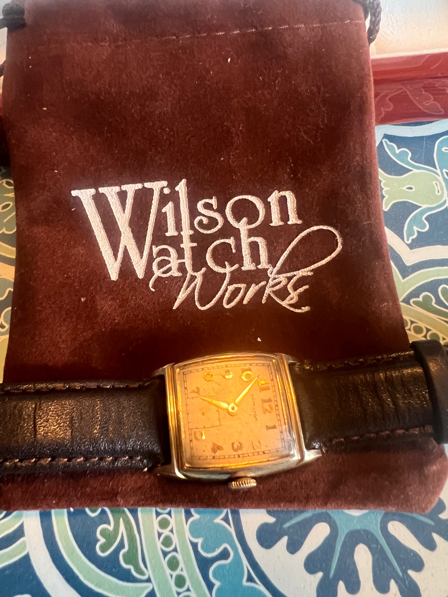 1940’s Hamilton Forbes 14K Gold Filled Tank Watch- 747 Runs Great B6