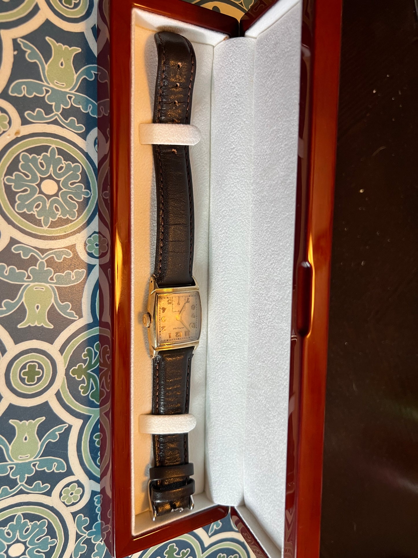 1940’s Hamilton Forbes 14K Gold Filled Tank Watch- 747 Runs Great B6