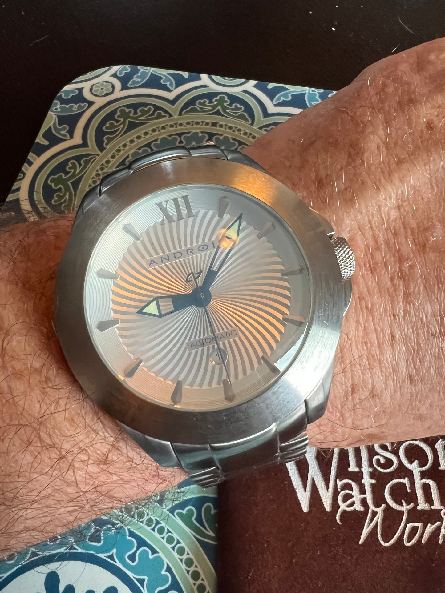 Android USA AD508 men’s watch TY2806 Seagull 21 jewel movement automatic exposition back b6
