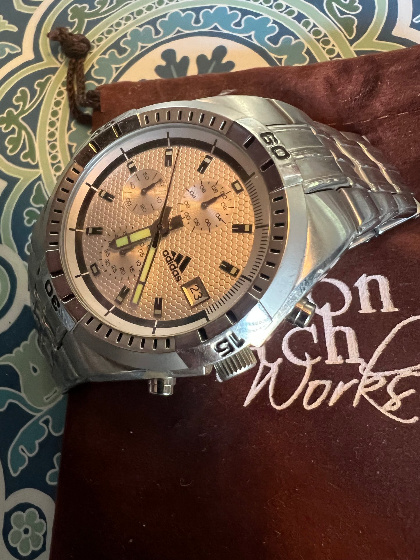 Adidas large diameter men’s chronograph watch ADP1784. B8